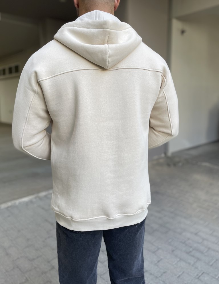 Ανδρική μπεζ ζακέτα φούτερ 4277B φωτογραφία